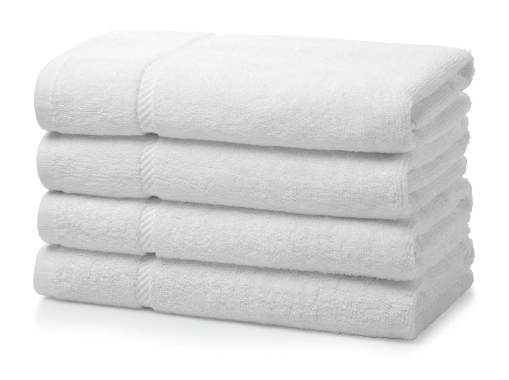Pack of 6 White Egyptian Double Yarn Cotton Hand Towels 600 GSM 50x90cm