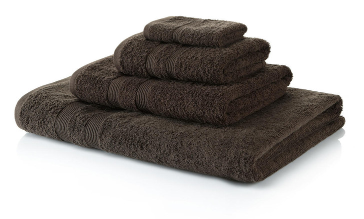 4 Piece Chocolate Brown Towel Bale 500 GSM - 2 Hand Towels, 2 Bath Towels