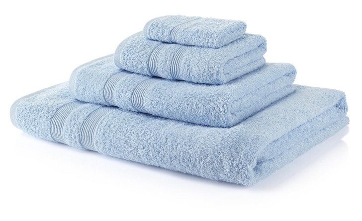 6 Piece Sky Blue Towel Bale 500 GSM - 4 Hand Towels, 2 Bath Towels