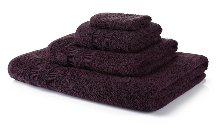 6 Piece Purple Towel Bale 500 GSM - 2 Face Cloths, 2 Hand Towels, 2 Bath Sheets