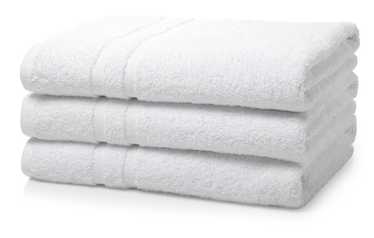 Box of 24 White Wholesale Institutional Hotel Bath Towels 500 GSM