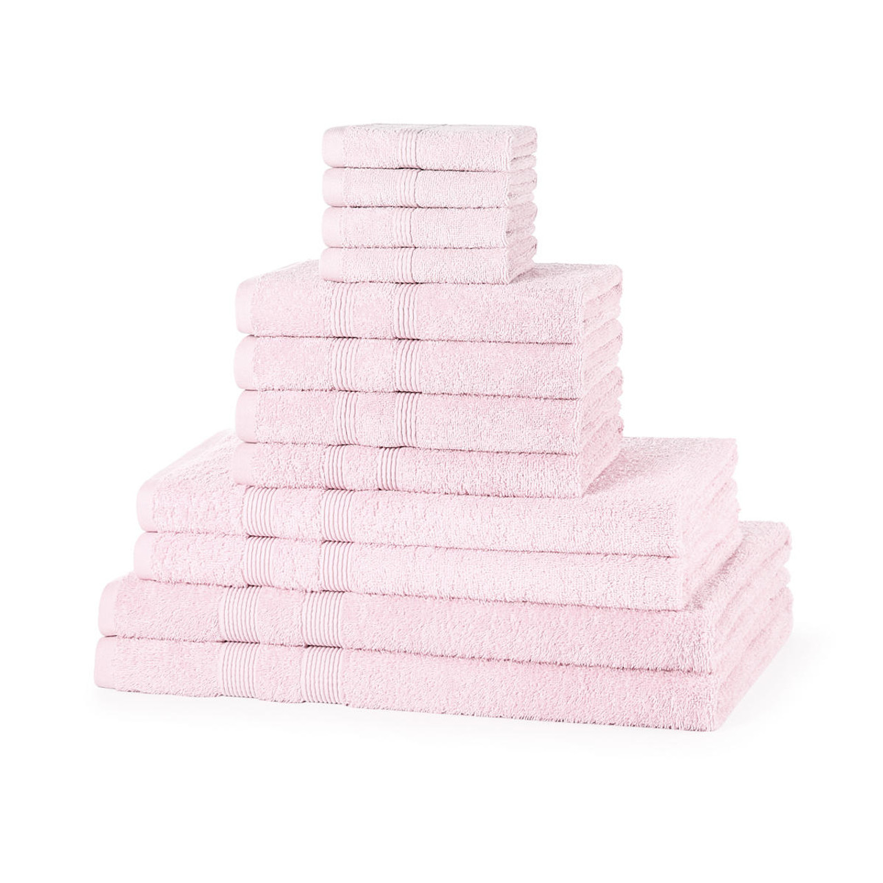12 Piece 500GSM Towel Bale 4 Face Cloths 4 Hand Towels 2 Bath Towels 2 Bath Sheets The Towel Shop