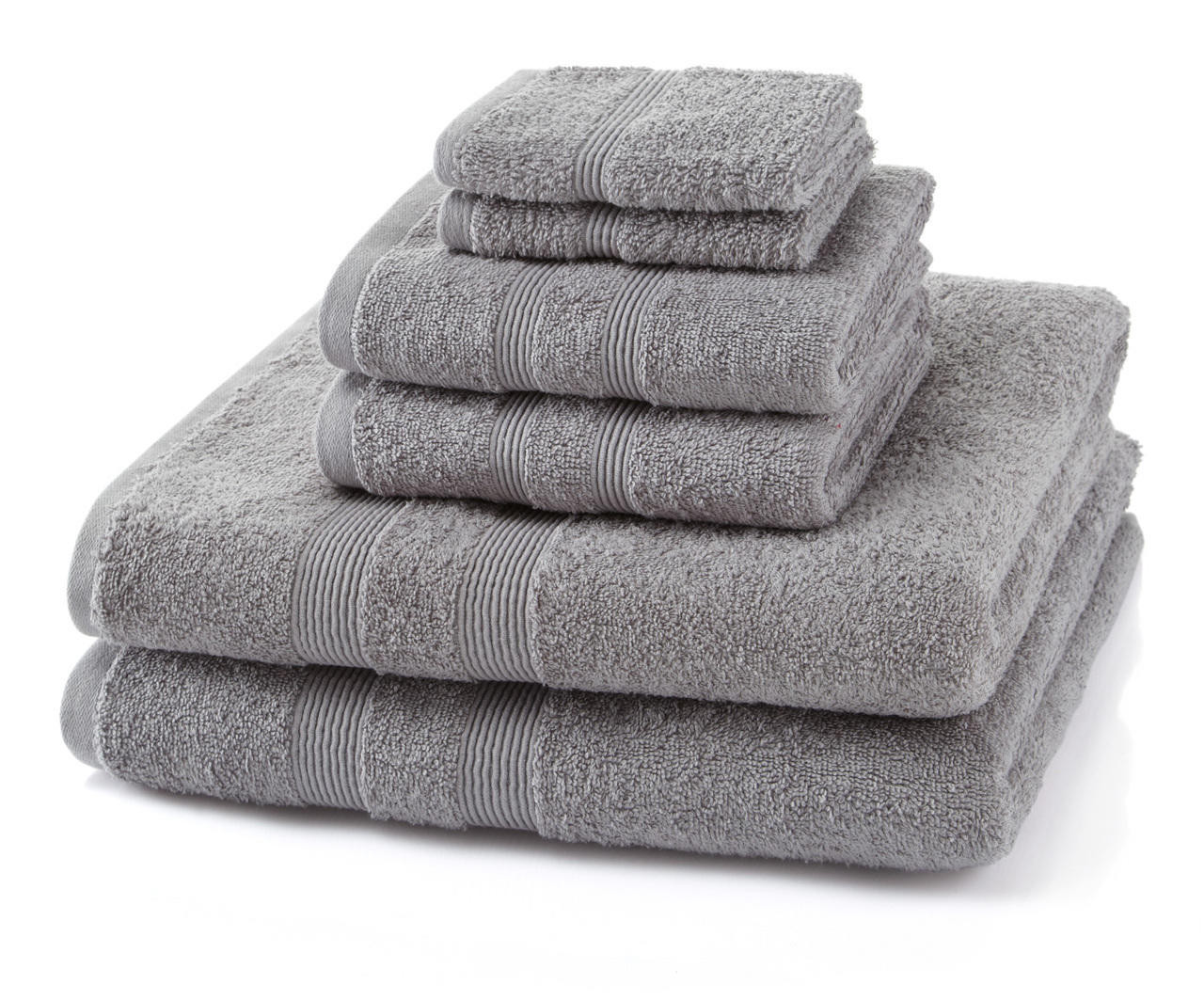 6 Piece Light Grey Towel Bale 500 GSM 2 Face Cloths 2 Hand