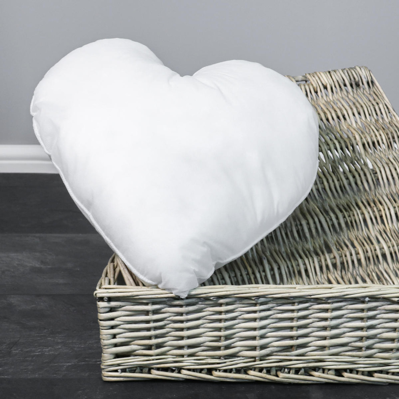 White deals heart cushion