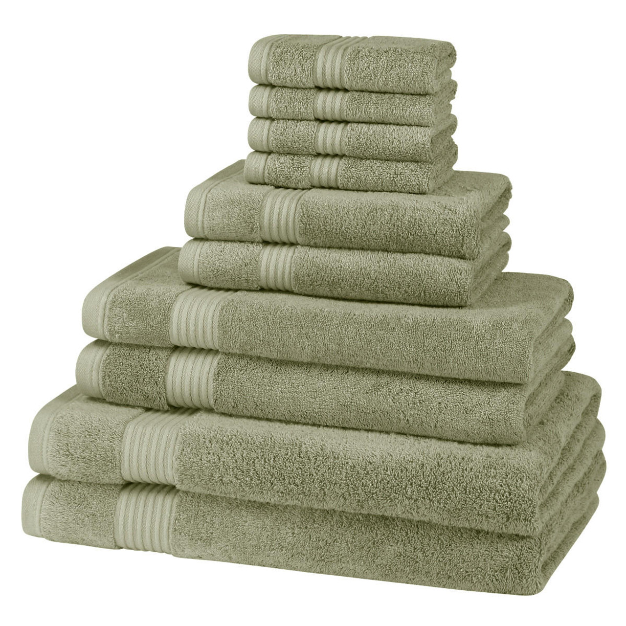 10 Piece 700GSM Bamboo Towel Set 4 Face Cloths 2 Hand Towels 2 Bath Towels 2 Bath Sheets