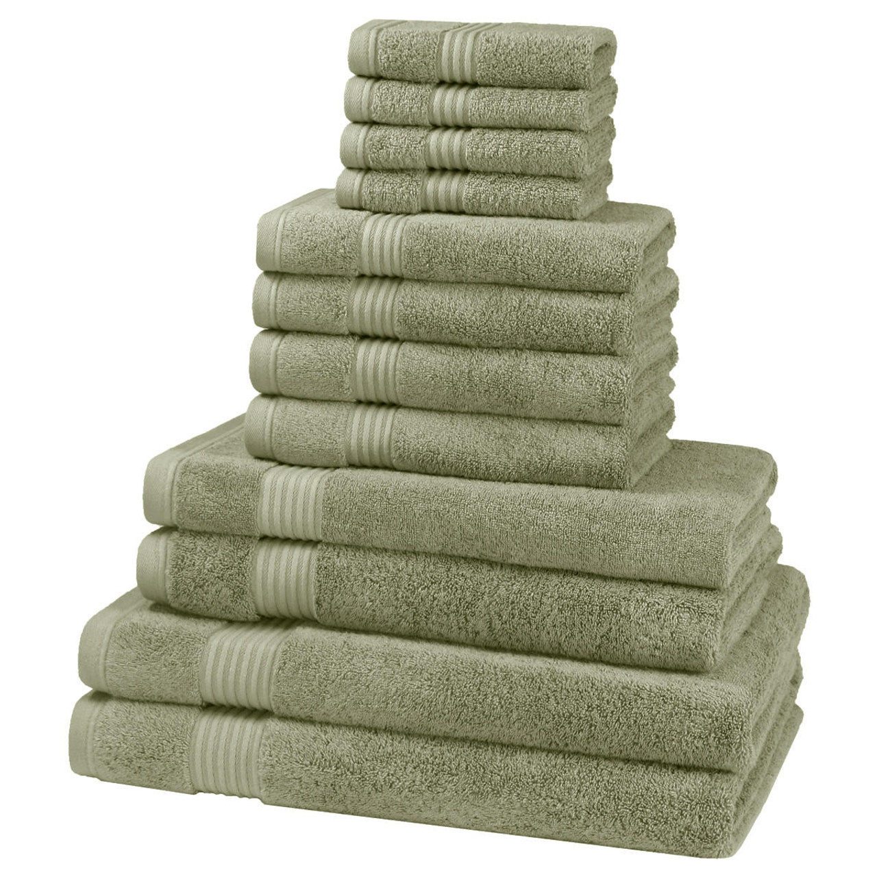 12 Piece 700GSM Bamboo Towel Set - 4 Face Cloths, 4 Hand Towels, 2