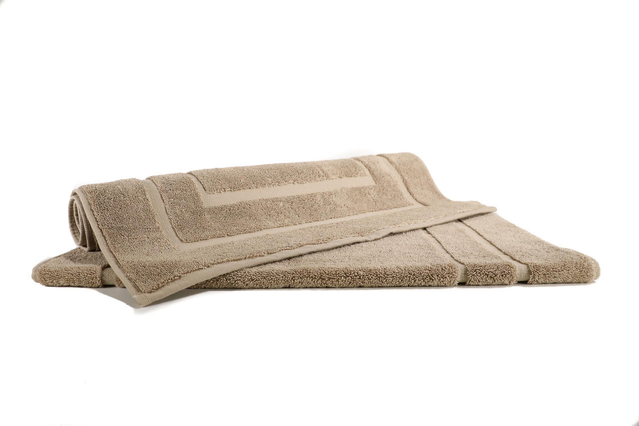 Latte Bath Mats 1000 GSM Cotton Size 2 Stripes The Towel Shop