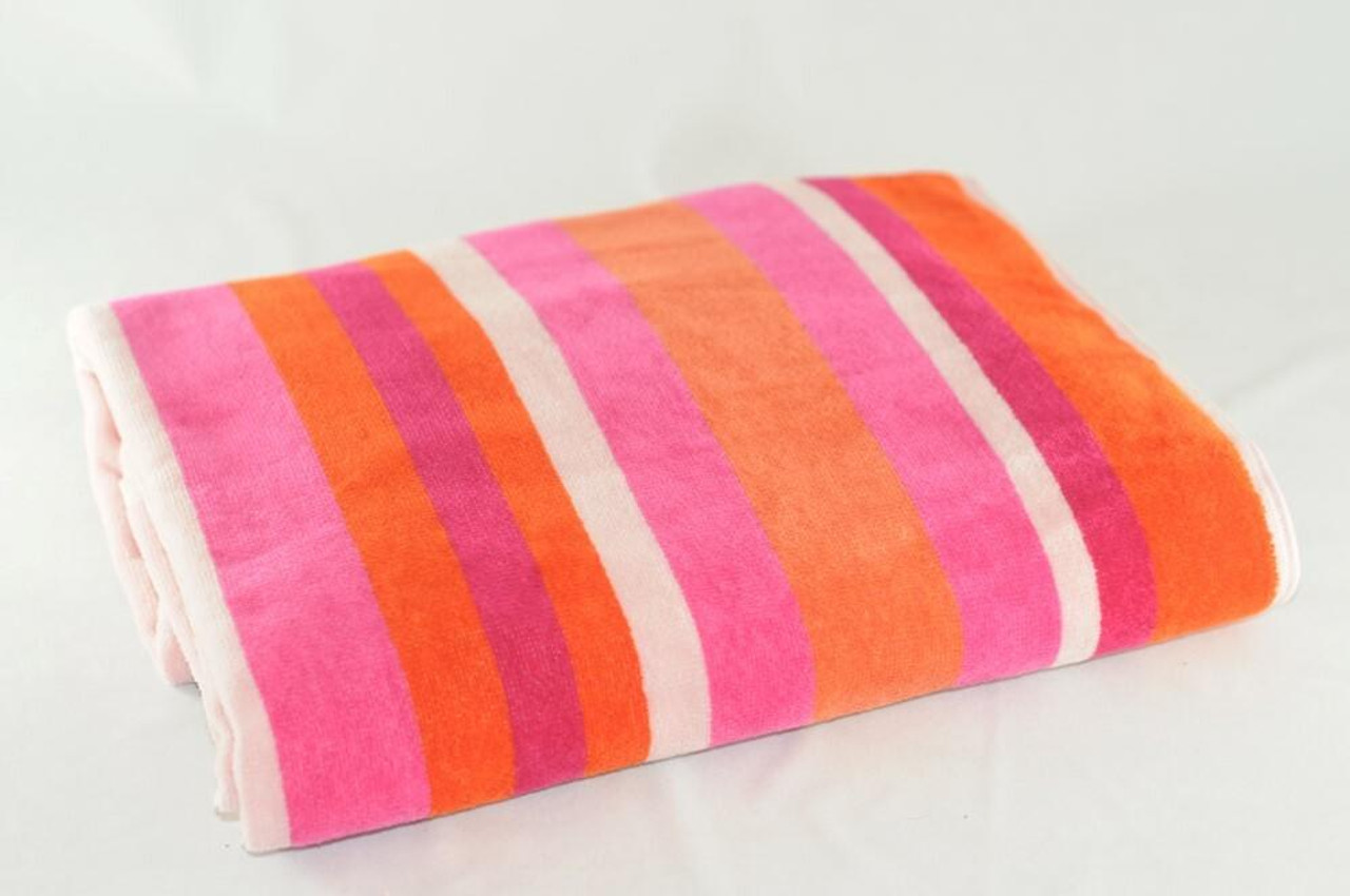 Striped Velour Beach Towel The Towel Shop
