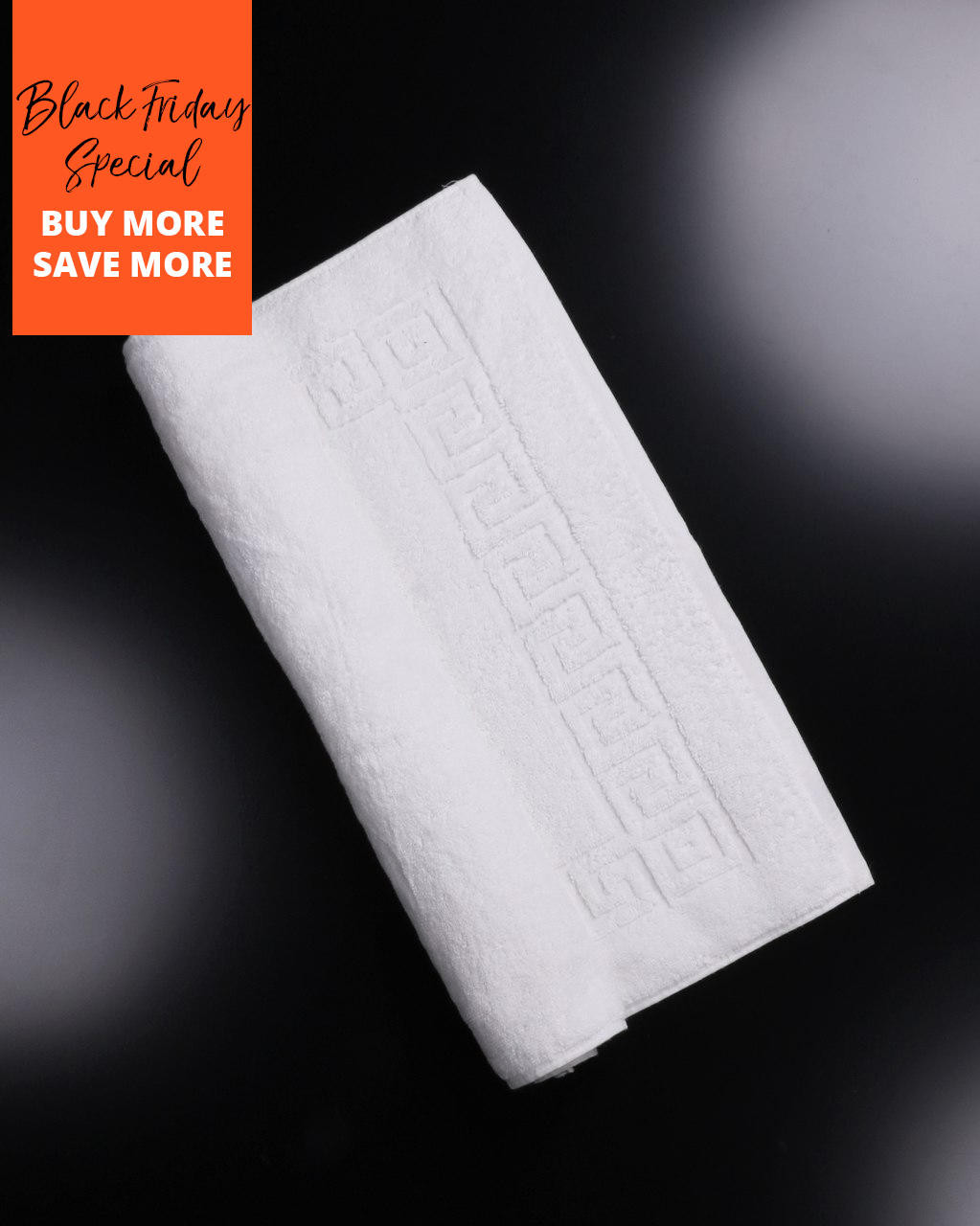 750 GSM Greek Key Bath Mat - The Towel Shop