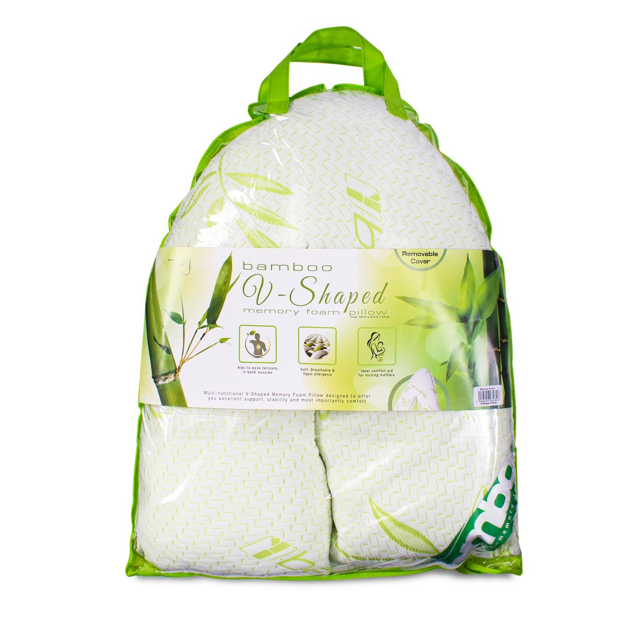 V shaped on sale pillow memory foam