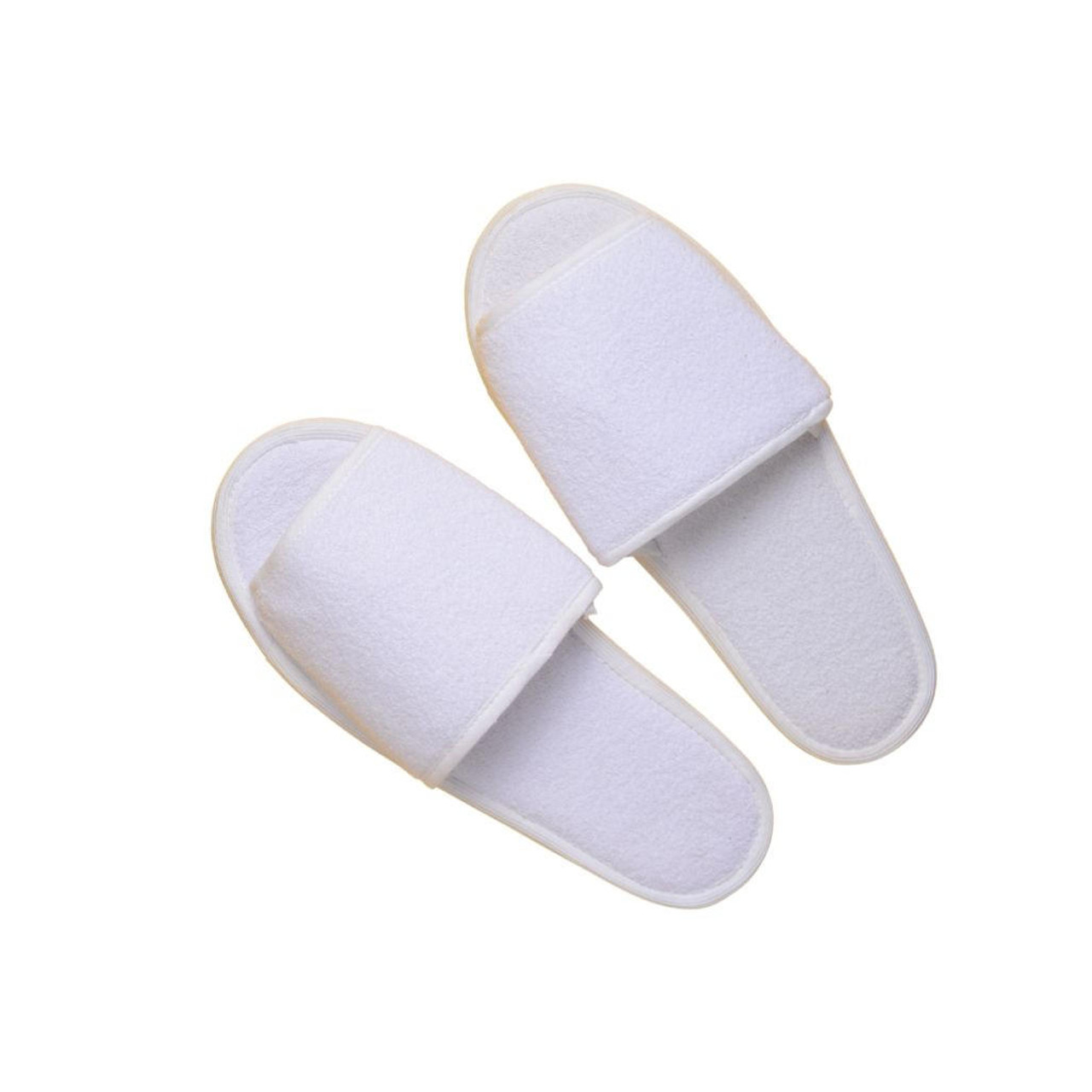 Le Montreux Closed Toe Slippers, Waffle Weave, White, OSFM | Waffle Slippers  | Slippers | Bed and Bath Linens | Open Catalog | American Hotel Site