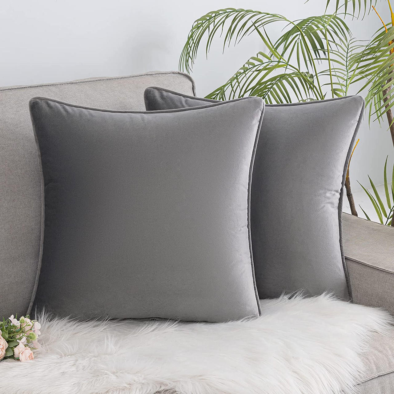 Grey cushion and throw set online