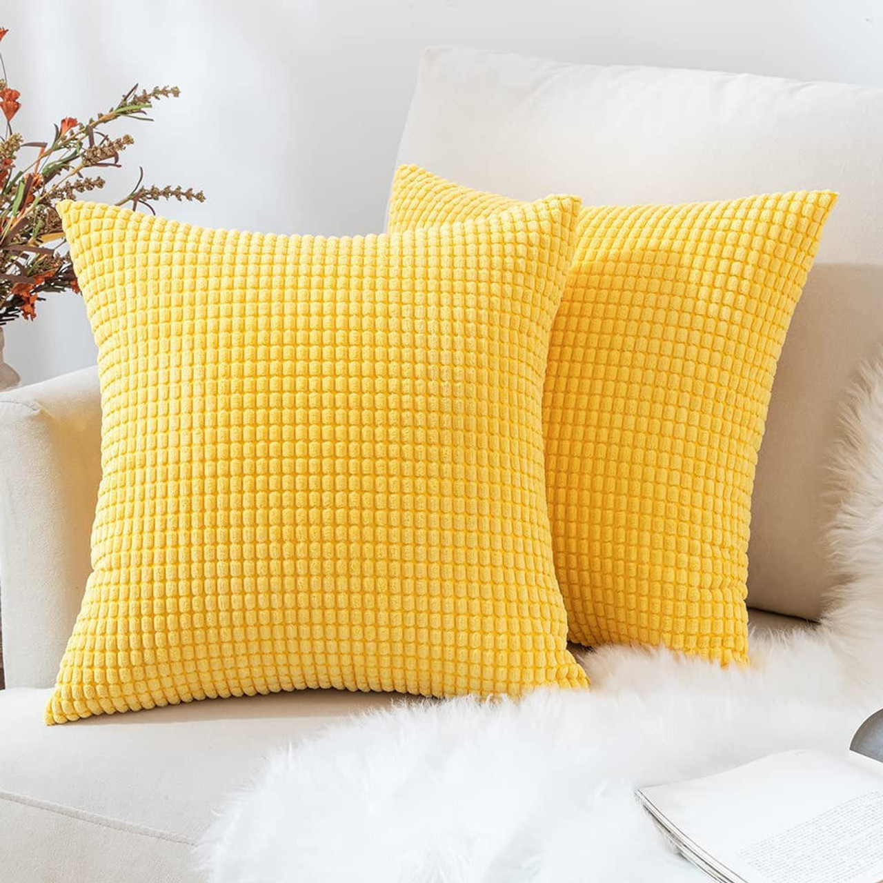 Premium Corn Corduroy Cushion Covers 45x45cm The Towel Shop