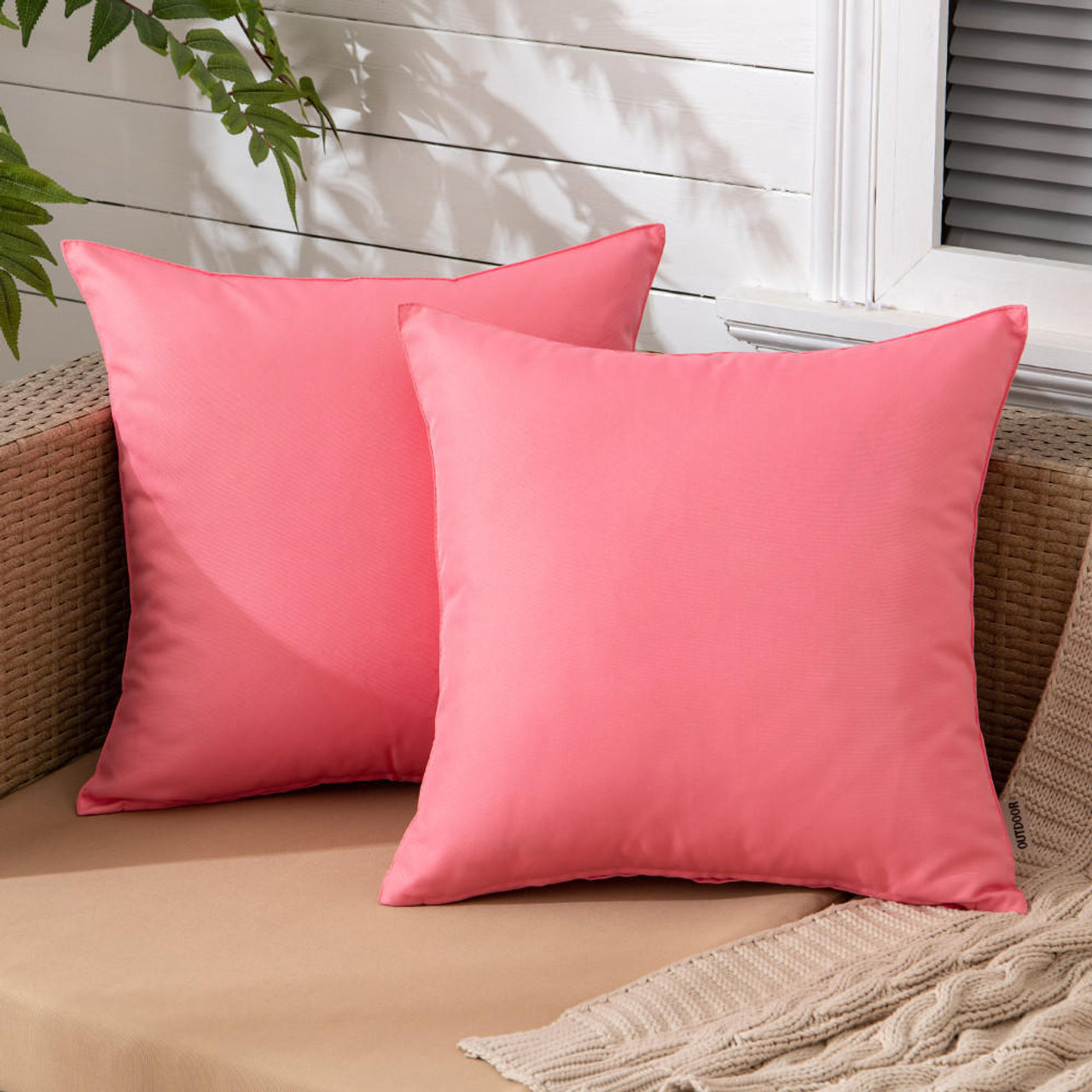Pink hot sale waterproof cushions