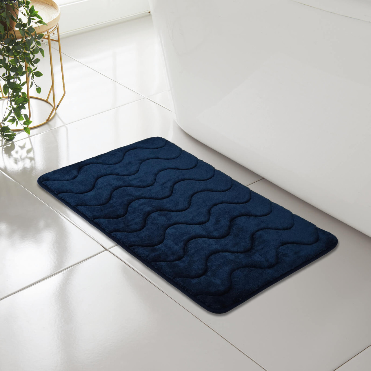 Luxury Wave Design Memory Foam Bath Mat On Sale Now