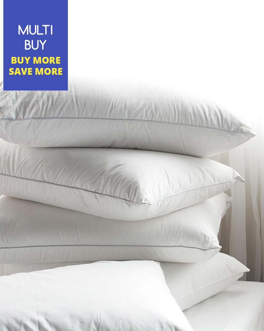 Bounce Back Pillows Soft Hollowfibre Polycotton Cover Rectangle Bed Pillow Pair 