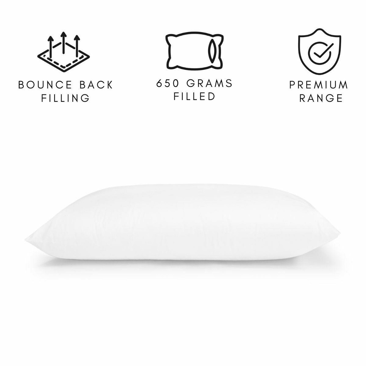 Pack of 2 Bounce Back Pillows Luxury Hollow Fibre Filling Pillow Pair Soft Large 