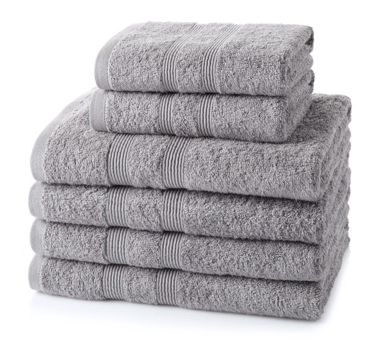 Grey and best sale white towel set