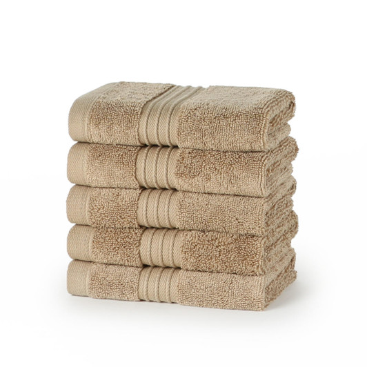 Egyptian Collection 700 gsm Latte Face Cloths - Pack of 12 Egyptian Collection 700 gsm Latte Face Cloths - Pack of 12