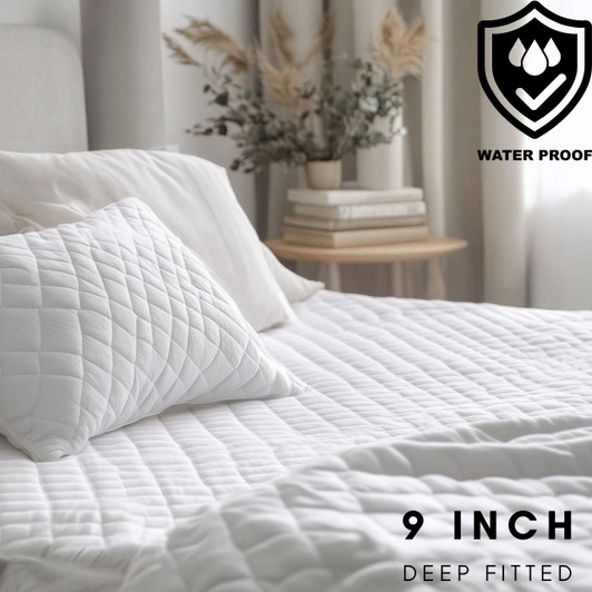 9 Inch Deep Quilted Waterproof Fitted Mattress Protector 9 Inch Deep Quilted Waterproof Fitted Mattress Protector