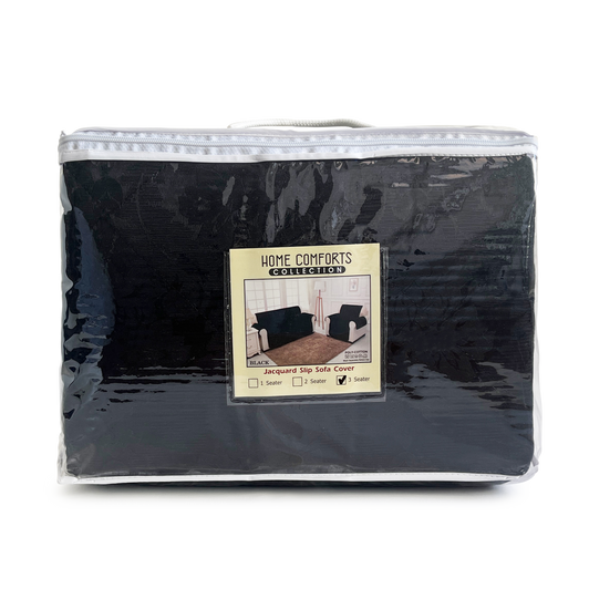 Black Jacquard Sofa Cover - Full Set (3 + 2 + 1 Seater) Black Jacquard Sofa Cover - Full Set (3 + 2 + 1 Seater)