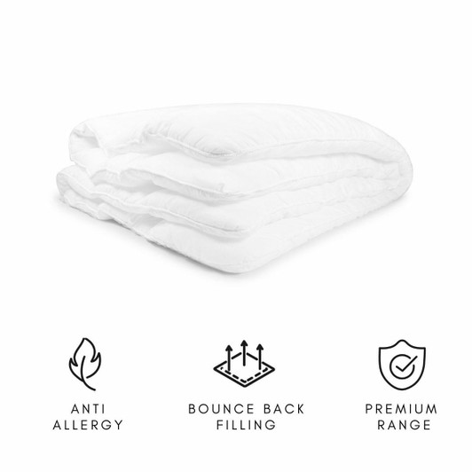 13.5 Tog Luxury Hollowfiber Anti Allergy Duvet 100% Pure Cotton Cover 10.5 