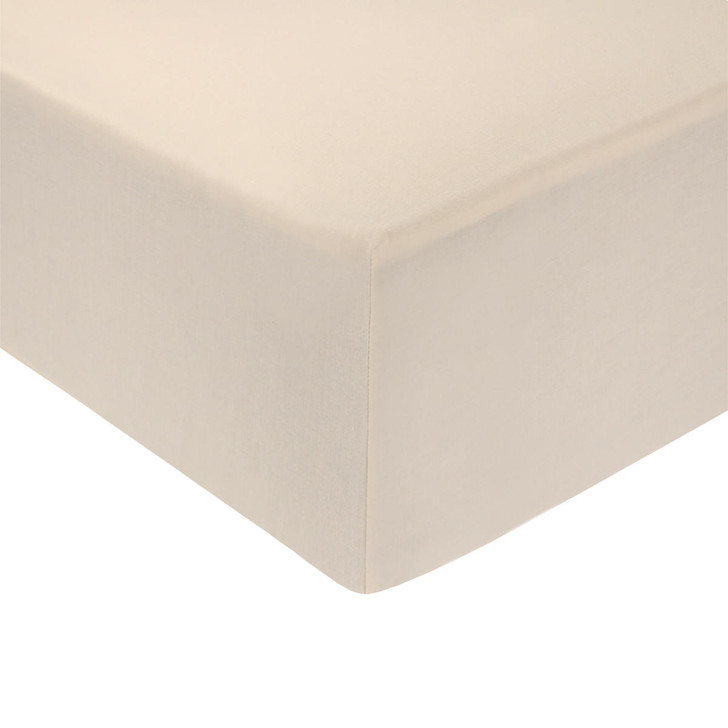 4ft Bed Cream Easy Care Fitted Sheet - 68 Pick Polycotton
