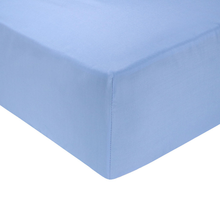 4ft Bed Light Blue Easy Care Fitted Sheet - 68 Pick Polycotton