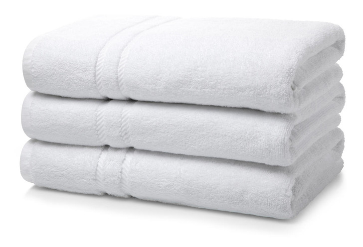 Pack of 4 White Egyptian Double Yarn Cotton Bath Towels 600 GSM 70x140cm