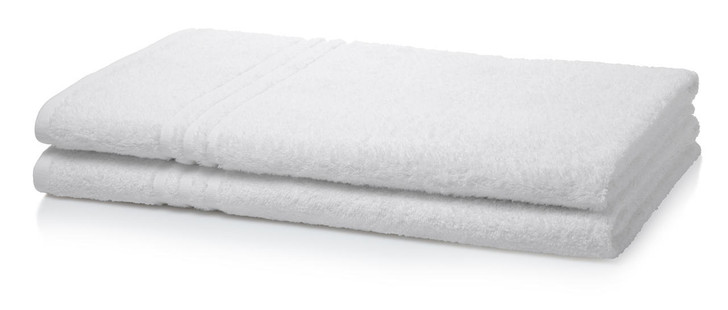 Pack of 4 White Hotel Large Bath Sheet 400 GSM 3 Stripe - 100cm x 150cm