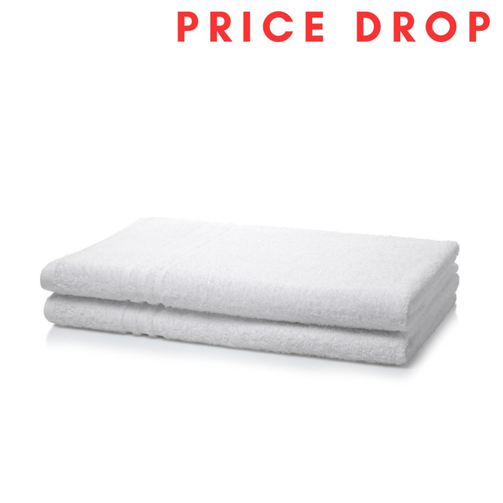 Single Piece White Wholesale Institutional and Hotel Bath Sheets - 400 GSM