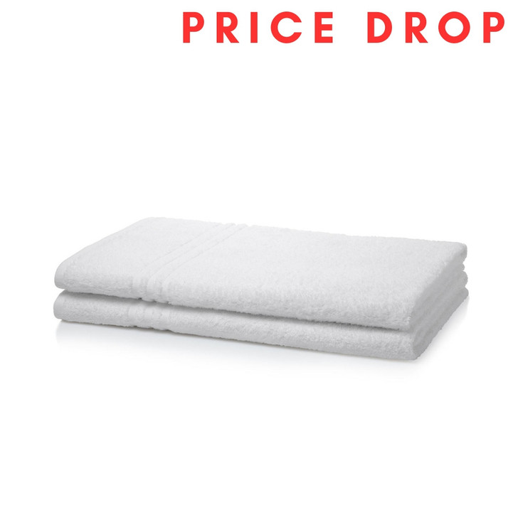 Pack of 4 White Wholesale Institutional and Hotel Bath Sheets - 400 GSM