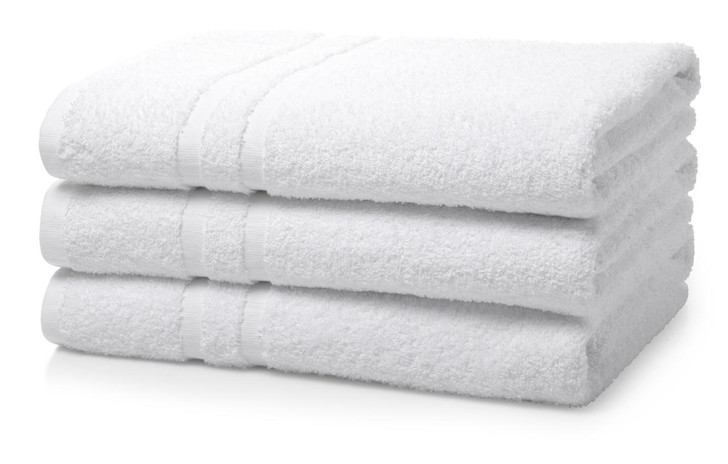 Box of 120 White 500GSM Institutional and Hotel Bath Towels