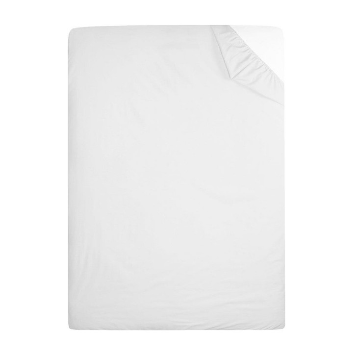 Single Piece White Flame Retardant Fitted Sheets 68 Pick Polycotton BS 7175 - Single