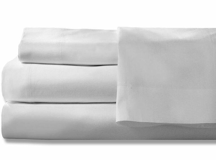 Single Piece White Flat Sheets 180 Thread Count Percale Easy Care - Single