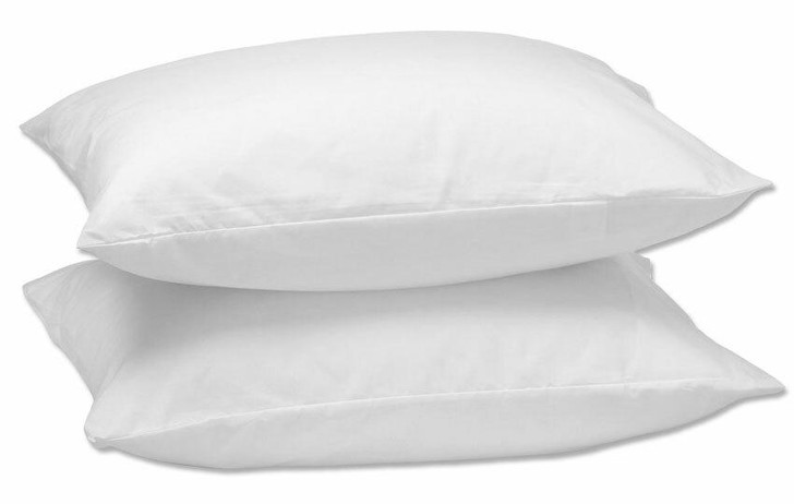 Pack of 2 Easy Care White Percale Pillowcases Envelop style 180 Thread Count 48x74cm