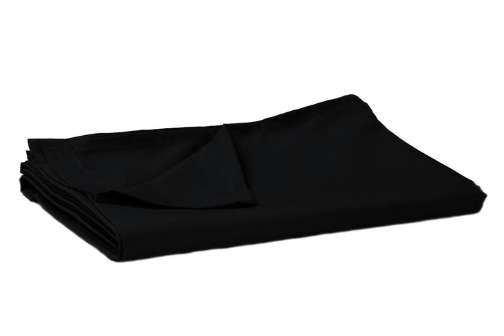 Single - Black Flat Sheets Easy Care 68 Pick Polycotton 178x254cm