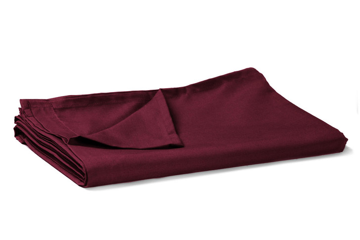 Single - Maroon Wine Flat Sheets Easy Care 68 Pick Polycotton 178x254cm