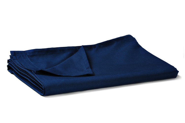 Double - Navy Blue Flat Sheets Easy Care 68 Pick Polycotton 223X254cm