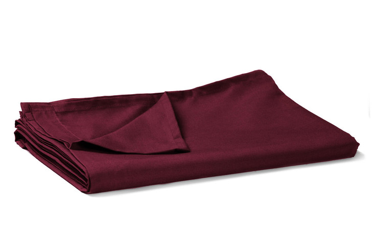 Double - Maroon Wine Flat Sheets Easy Care 68 Pick Polycotton 223X254cm