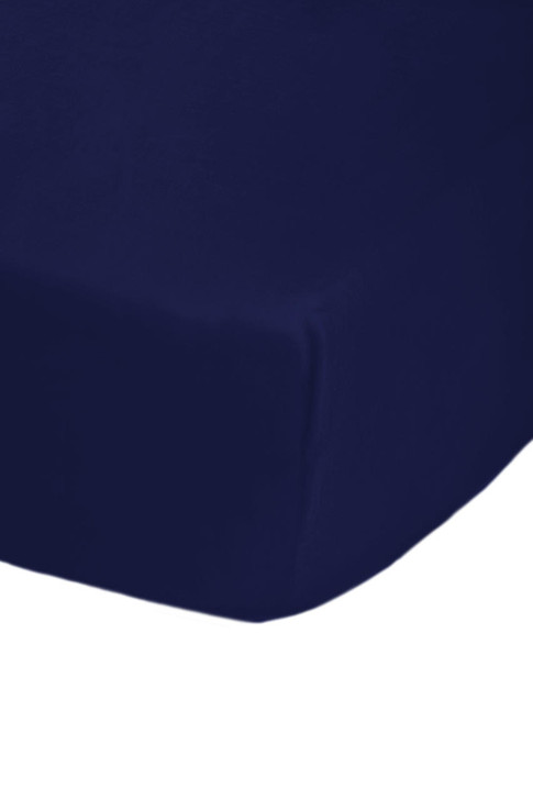 Single - Navy Blue Fitted Sheets Easy Care 68 Pick Polycotton