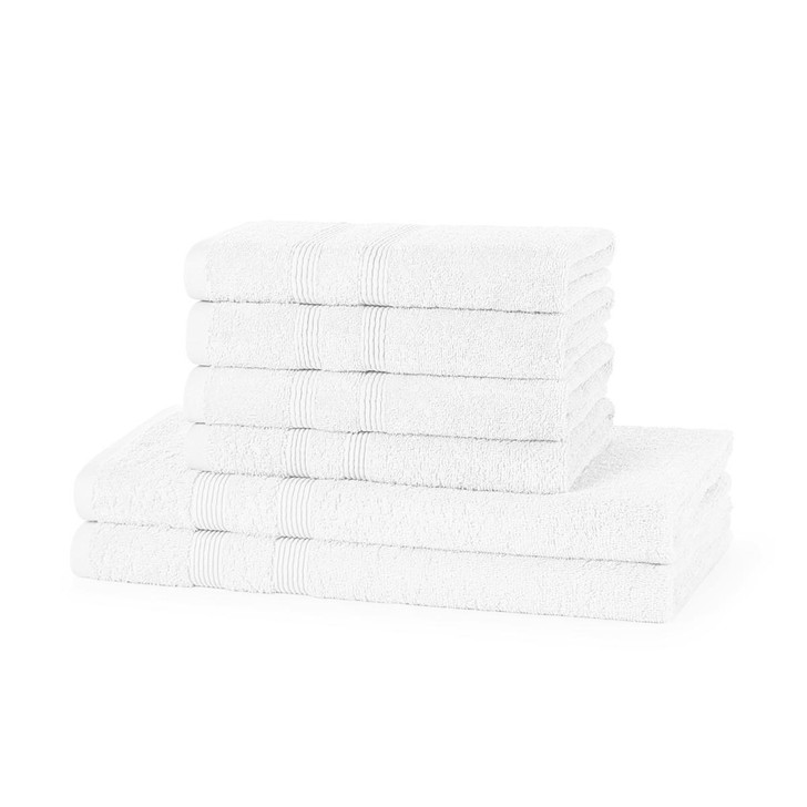 6 Piece 500GSM Towel Bale - 4 Hand Towels, 2 Bath Towels