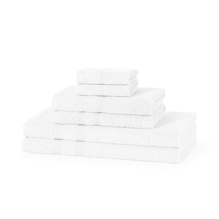 6 Piece 500GSM Towel Bale - 2 Face Cloths, 2 Hand Towels, 2 Bath Towels