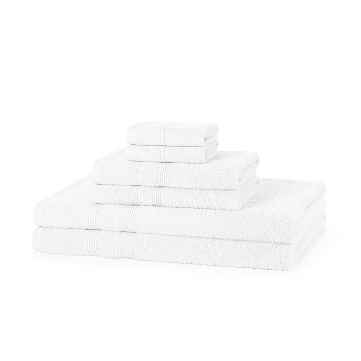 6 Piece 500GSM Towel Bale - 2 Face Cloths, 2 Hand Towels, 2 Bath Sheets