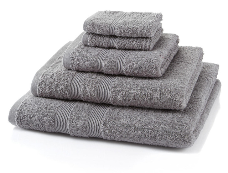 5 Piece Light Grey Towel Bale 500 GSM - 2 Face Cloths, 1 Hand Towel, 1 Bath Towel, 1 Bath Sheet