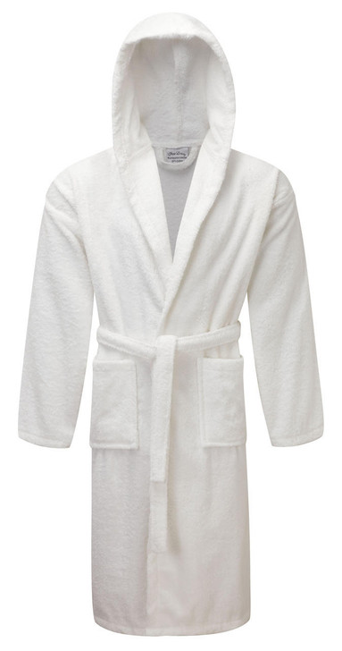 Long white towelling dressing gown on sale