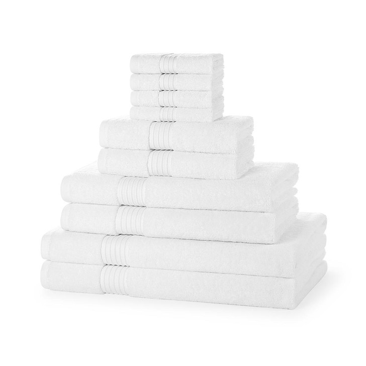 10 Piece 700GSM Towel Bale - 4 Face Cloths, 2 Hand Towels, 2 Bath Towels, 2 Bath Sheets