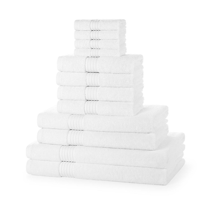 12 Piece 700GSM Towel Bale - 4 Face Cloths, 4 Hand Towels, 2 Bath Towels, 2 Bath Sheets