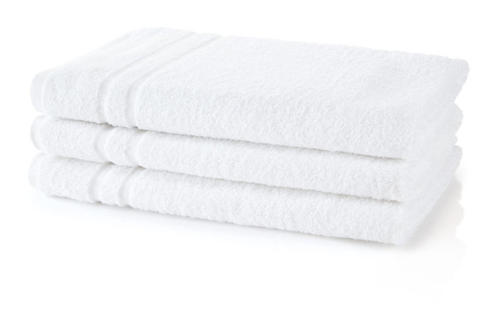 400 GSM Institutional White Bath Towels - Pack of 3pcs