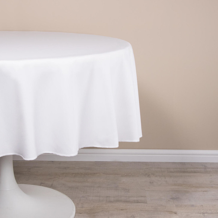 Easy Iron Plain 100percent Polyester Round Tablecloths